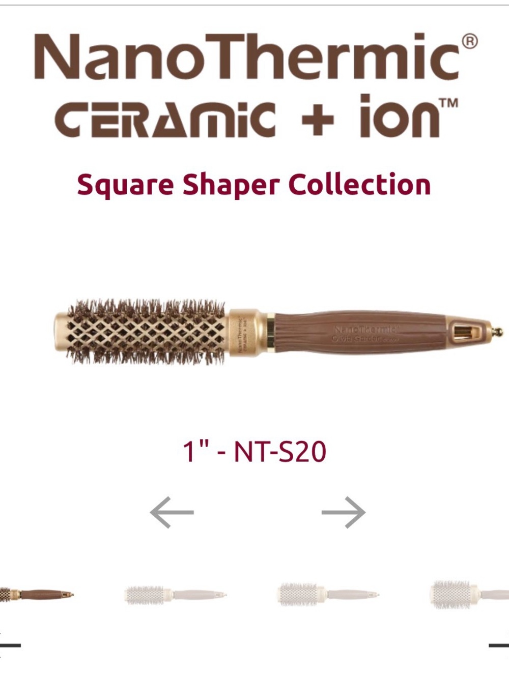Nanothermic Ceramic Round Hair Brush - Brown/Gold